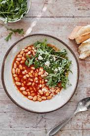 Spicy White Bean Stew With Arugula Naturally Recipe Bean Stew Dry Beans Recipe White Beans