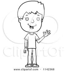 See more ideas about coloring pages, coloring pages for teenagers, adult coloring pages. Cartoon Clipart Of A Black And White Adolescent Teenage Boy Waving Vector Outlined Coloring Page By Cory Thoman 1142368