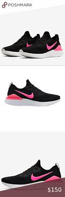 Nike Epic React Flyknit 2 Black Pink Blast White In 2020 Black Pink Nike Flyknit