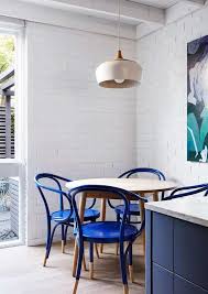 Cobalt Blue Dining Chairs In Navy And White Modern Kitchen Blue Dining Chair Interior Design Dining Room Inspiration