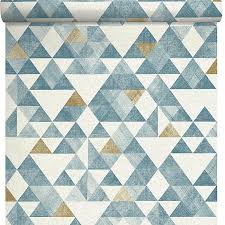Apportez une touche de calme à une maison un peu chahuté avec notre sublime papier peint bleu. Papier Peint Vinyle Sur Intisse Lutece Triangles Bleu Et Or Castorama