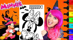 Mickey and minnie are searching for goodies in. Coloring Minnie Mouse Halloween Disney Coloring Page Prismacolor Markers Kimmi The Clown Youtube