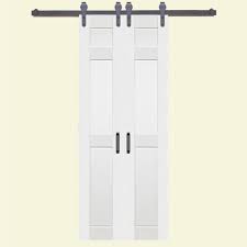 This article provides tips designer, how to hide the flaws of the room with wallpaper. Home Fashion Technologies 42 In X 84 In 6 Panel Composite Pvc White Split Barn Door With Hardware Kit 8604284100 The Home Depot