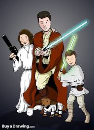 Star Wars Cartoon Family Portrait Drawing Family Cartoon Star Wars Cartoon Family Portrait Drawing