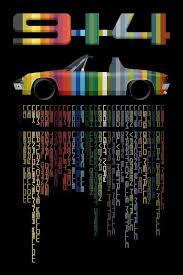 Porsche 914 In Factory Colors And Codes Full Color Giclee