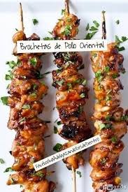Brochetas De Pollo Oriental Por Adelgazandodesdedentro Intercambio De Recetas Rezepte Kochrezepte Hauptgericht