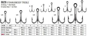 Vmc Short Shank Treble Hooks 4x Oshaughnessy 25pk Strong Size 6 5 0