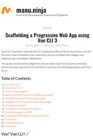 Scaffolding A Progressive Web App Using Vue Cli 3 With Images Web App Progress Scaffolding