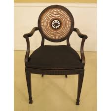 English Traditional Adam Style Cane Back Seat Arm Chairs A Pair For Sale Image 3 Of 13 Chair Art Chair Dining Chairs