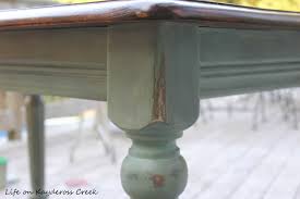 Take a wet washcloth (not dripping but not too wrung out) and dip it into a tiny bit of paint. Thrift Store Table Makeover Color Wash Paint Technique Life On Kaydeross Creek
