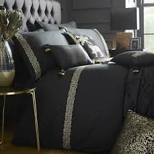 Our next luxury bed sets collection for your master bedroom is modern vintage oak pu tufted 5pcs bedroom set by soflex. Black Duvet Covers Gold Embroidered Laurence Llewellyn Bowen Luxury Bedding Sets Ebay