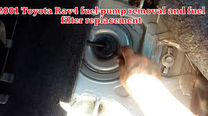 To locate the fuel filter, locate the fuel tank and follow the lines from the fuel tank and the filter should be there. 2001 Toyota Rav4 Fuel Filter Fuel Pump Replacement Youtube