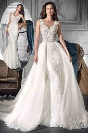 Marvelous Tulle Jewel Neckline 2 In 1 Wedding Dress With Lace Appliques Beadings Detac Demetrios Wedding Dress Cute Bridesmaid Dresses Classy Wedding Dress