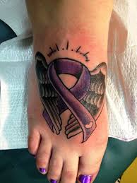 Sometimes getting a cancer ribbon tattoo is just to make the person feel that they too have done something to help. 42 Magnificent Cancer Ribbon Tattoo Designs For Foot