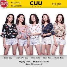 Bagi anda seorang wanita karir yang ingin menggunakan atasan batik lengan panjang. Cbl207 Baju Atasan Wanita Blouse Blossom Bell Sleeve Lengan Panjang Motif Floral Bunga Shopee Indonesia