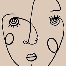 Line Drawing Continuous Face Portrait Picasso Matisse Modern Art Contemporary Funny Faces Doodle Digital Graphic Graphics De Line Drawing Face Doodles Drawings