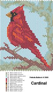 Free Cross Stitch Pattern Cardinal Bird Peyote Plano Peyote Stitch Patterns Cross Stitch Bird Peyote Patterns