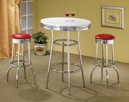 30 White Retro Chrome Bar Table Set With Images Bar Table Bar Table Sets Pub Table