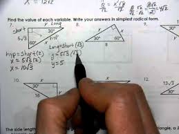 Maybe you would like to learn more about one of these? Geometry Unit 7 Day 4 Hw Ws Special Right Triangles Youtube