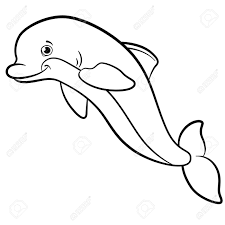 Your child will love coloring his favorite zoo animals. Coloring Pages Marine Wild Animals Little Cute Dolphin Jumps Royalty Free Cliparts Vectors And Stock Illustration Image 58544096