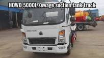 HOWO 5000Ltr Toilet Sucker Truck 4x2 Sewage Fecal Feces Shit Suction Truck for Sale