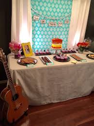 F R I E N D S Theme Birthday Party Dessert Table With Phoebe S Guitar Friends Party Friends Bridal Shower Friends Themed Wedding