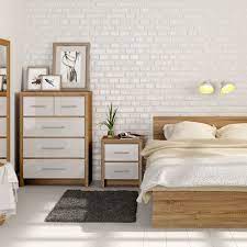 Levan home 8 drawer bedroom double dresser in oak structure/white high gloss. Oak And White Bedroom Google Search Oak Bedroom Furniture Solid Oak Bedroom Furniture White Oak Furniture