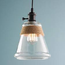 Clear Glass Rope Pendant Light Rope Pendant Light Rustic Farmhouse Pendant Lights Glass Pendant Light