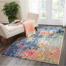 Fuzzy abstract area rugs for bedroom living room fluffy shag fur rug for kids nursery dorm room cozy furry rugs plush throw rug shaggy decorative accent rug for indoor home floor carpet. Ivy Bronx Velva Abstract Blue Yellow Pink Rug Reviews Wayfair