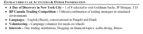 list hobbies and interests on