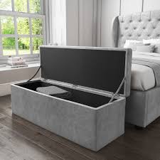 Safe trading ottomans on leading b2b platform. Safina Ottoman Storage Box In Grey Velvet Buyitdirect Ie