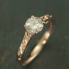 Sold & shipped by jeen trading llc. Rose Gold Engagement Ring Flourish Cathedral Setting Elegant Etsy
