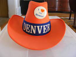 Vintage Denver I Heart The Broncos Cowboy Hat Barrel Man Etsy Broncos Man Costume Cowboy Hats