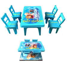 Featuring bright and colorful graphics and a large table surface, this set is great for drawing, eating, and playing. 5in1 Frozen Elsa Anna Kitchen Dining Table Chairs Toy Set Chair Toys Shopee Philippines