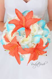 Handmade to order bespoke artificial wedding flowers and bouquets made to each brides specification and dreams.for a perfect day. Coral Reef Davids Bridal Wedding Flowers Beach Theme Wedding Bouquet With Malibu Turquoise And Beach Wedding Bouquets Beach Theme Wedding Beach Wedding Flowers