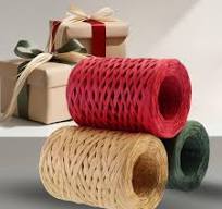 Twine String 3 Rolls Christmas Raffia Paper Ribbon - 100m Each, Red, Green  & Natural Matte, For Gift Wrapping & Crafts 100m Raffia Rolls
