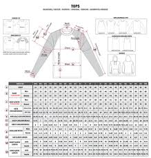 standard sizing chart professional fit willix sports