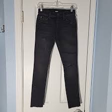 Hudson Jeans NEW Black Natalie Super Skinny Ankle Raw Hem Distressed