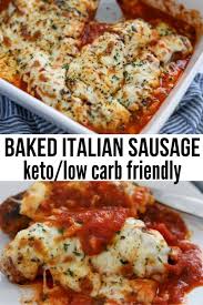 Easy Keto Italian Sausage Parm Bake Recipe Italian Sausage Recipes Sausage Dinner Keto Recipes Dinner