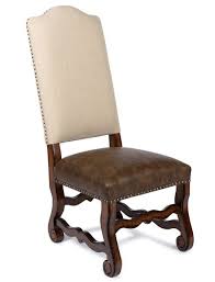 Linen Leather Side Chair Tuscan Leather Side Chair Furniture French Country Furniture