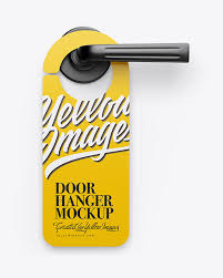 Download Door Hanger Mockup In Stationery Mockups On Yellow Images Object Mockups
