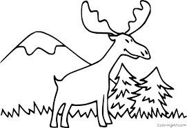 ✓ free for commercial use ✓ high quality images. Cartoon Moose With Trees Coloring Page Coloringall