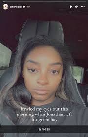 Simone Biles' sad sendoff for Jonathan Owens to Packers camp