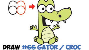 Draw an empty eye, shaped like an almond. How To Draw Cartoon Crocodile Or Alligator From Numbers Easy Step By Step Drawing Tutorial For Kids How To Draw Step By Step Drawing Tutorials