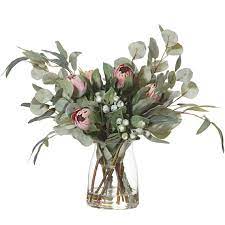 Protea Mix Pink Flower Arrangements Simple Artificial Flowers Flower Vase Arrangements