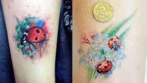 Temporary tattoo 6 red ladybug ear waterproof fake tattoos thin durable. Ladybird Tattoo In Watercolor Style Ladybird Tattoo Lady Bug Tattoo Bug Tattoo