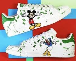 When autocomplete results are available use up and down arrows to review and enter to select. Adidas Stan Smith White Mickey Donald With Spray Green Product Custom Ebay