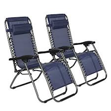 Karmas Product Zero Gravity Chairs Set Of 2 Reclining Outdoor Lounge Patio Chairs For Garden Beach Gray Blue In 2020 Outdoor Recliner Lounge Chair Outdoor Gravity Chair