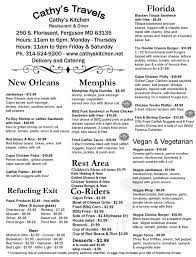 Auntie cathie's kitchen is located in agawam at cooper's common where we are now a bakery & cafe serving interesting light fare, organic coffee, catering, food truck and more. Cathy S Kitchen Menu In Ferguson Missouri Usa