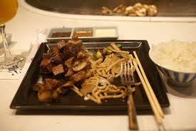 Teppan Edo Filet Mignon Steamed Rice Udon Noodles Peppers Onion Food Food Photo Stuffed Peppers